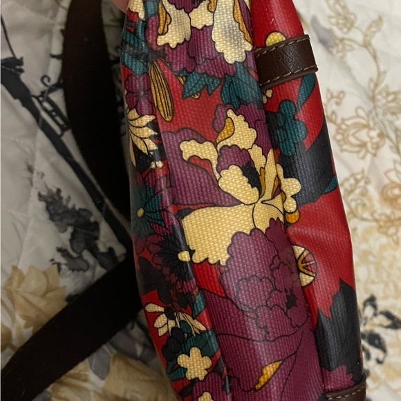 Sakroots Womens  Crossbody Bag Purse Multi-color Red Teal Purple Gold - Picture 8 of 9